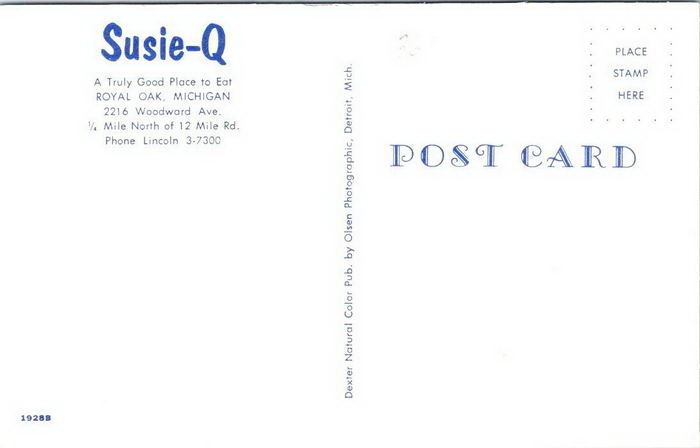 Susie-Q Chick N Chips - Old Postcard